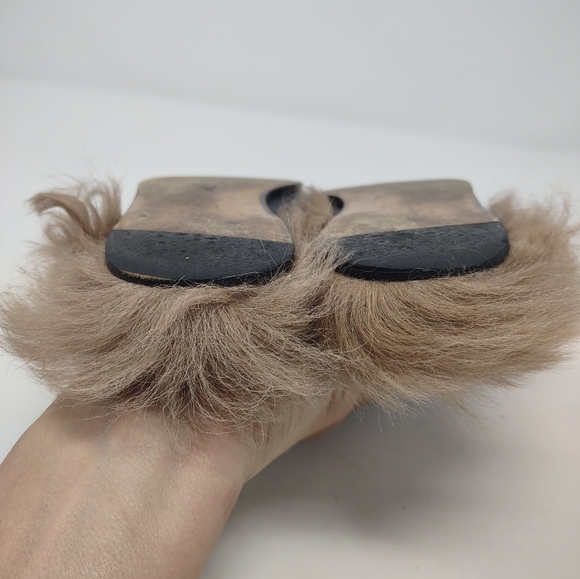 Gucci 37 Princetown fur black leather mules loafers slippers GG - Picture 14 of 16